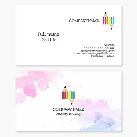 Business card template. Children's art school.