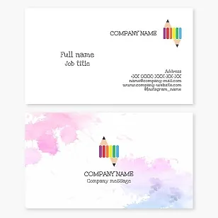 Business card template. Children's art school.