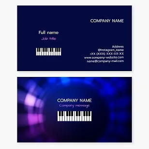 Piano Keys Business Card Template. Music. Band.