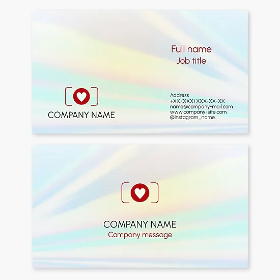 Business card template. Wedding photographer.