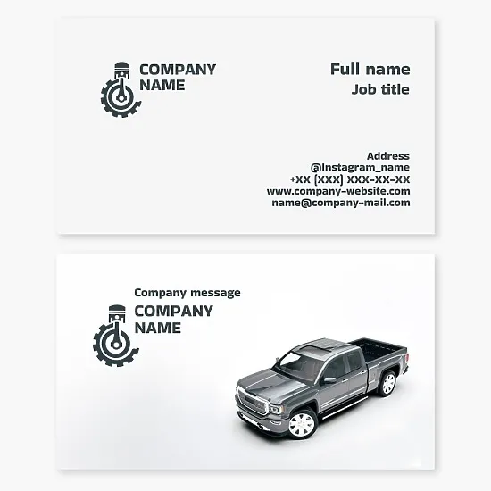 Business card template for mechanical engineer, auto repairman.