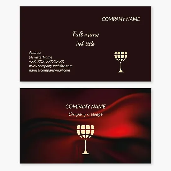 Wine Glass Globe Business Card Template. Winemaking, Wine Sales.