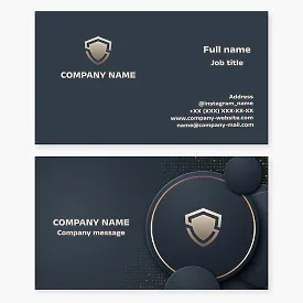 Shield Logo Business Card Template. Protection, Security.