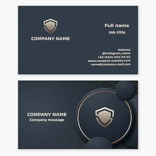 Shield Logo Business Card Template. Protection, Security.