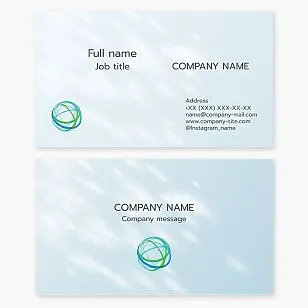 Business card template. Environmental organization. Planet Earth, sun rays.