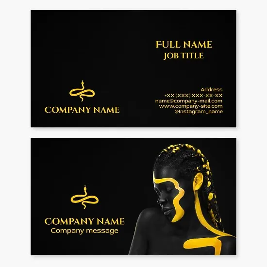 Business card template. Snake. Symbol of wisdom, immortality, healing, and renewal.