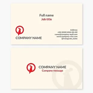 Business card template. Red rooster. Abstract. Pride, confidence, energy, and awakening. Poultry farm. Letter O.