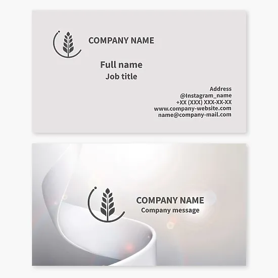 Business card template. Wheat: growing and selling.