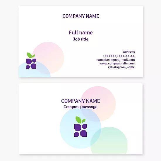 Abstract Grape Logo Business Card Template