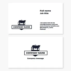 Business card template. Cow, dairy farm. Milk, meat, beef. Cowboy.