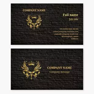 Business card template Royal shield, coat of arms