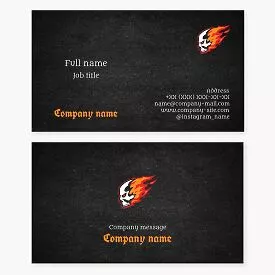 Skull Flame Business Card Template