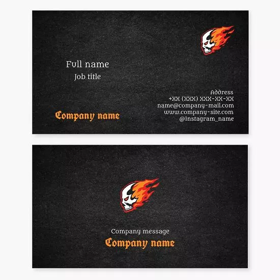 Skull Flame Business Card Template