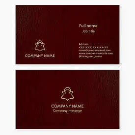 Business card template. Leather. Leather supplies. Leather goods atelier. Leather repair shop. Leather accessories store.