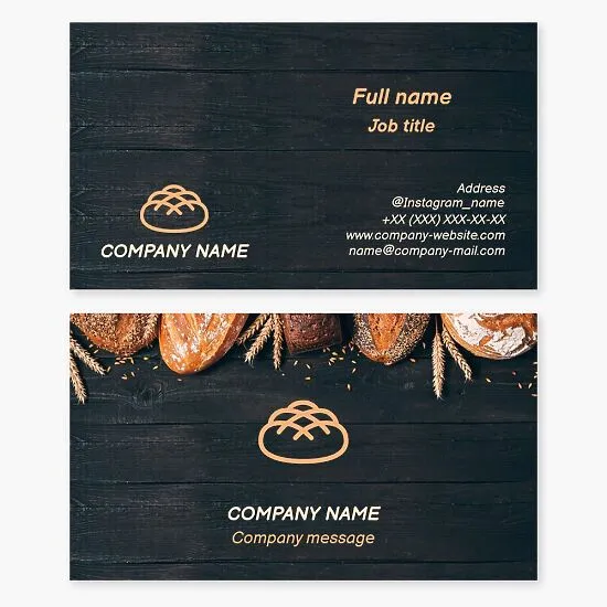 Bread Bakery Business Card Template