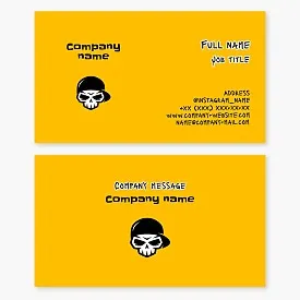 Skull Business Card Template. Youth Movement. Informal Organization.