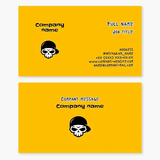 Skull Business Card Template. Youth Movement. Informal Organization.