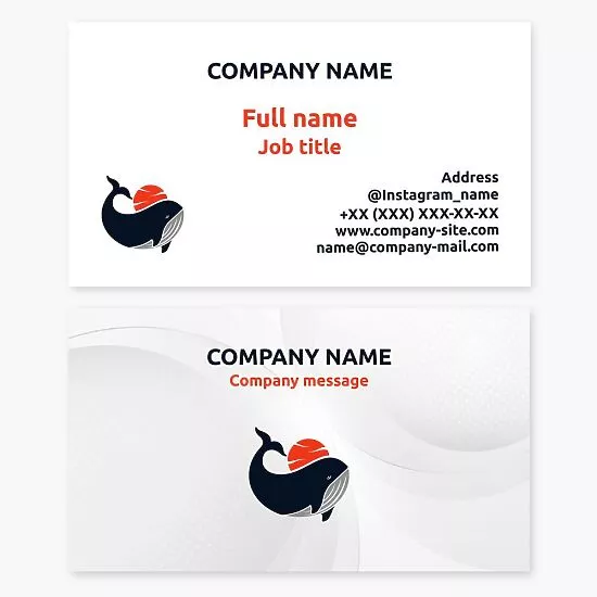 Whale Sun Business Card Template