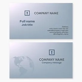 Business card template. Global security, privacy, and hidden knowledge, opportunities.