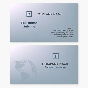 Business card template. Global security, privacy, and hidden knowledge, opportunities.