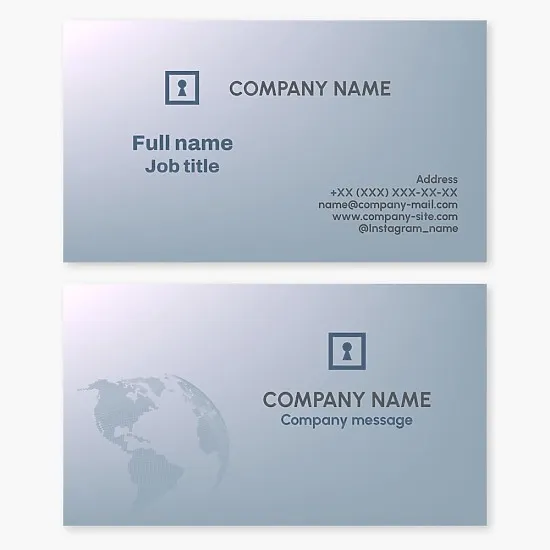Business card template. Global security, privacy, and hidden knowledge, opportunities.