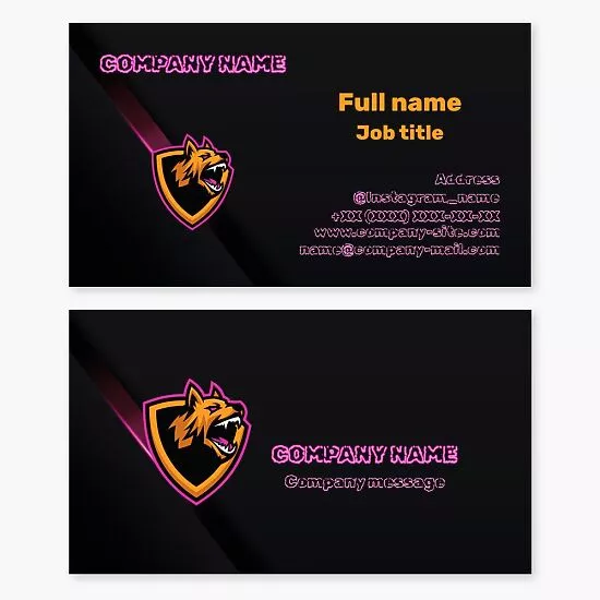 Wolf Shield Logo Business Card Template