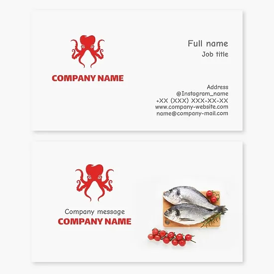 Seafood Lovers Business Card Template, Octopus