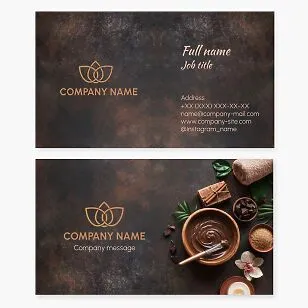 Business card template. SPA salon. Chocolate production.