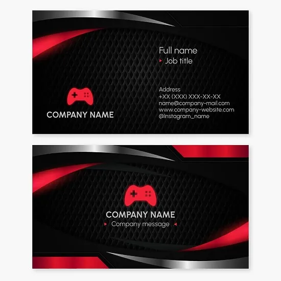 Business card template. Game console.