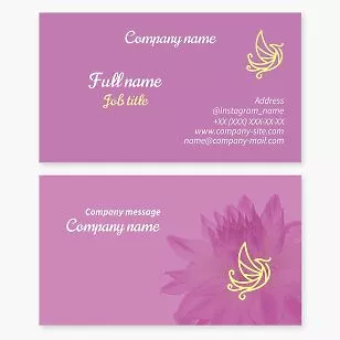 Pink Floral Business Card Template