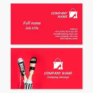 Business card template. Shoes.