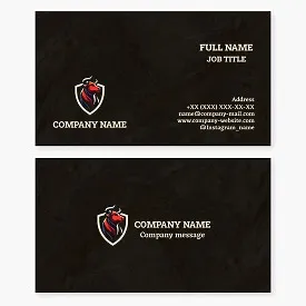 Business card template. Bull, shield. Sports team.