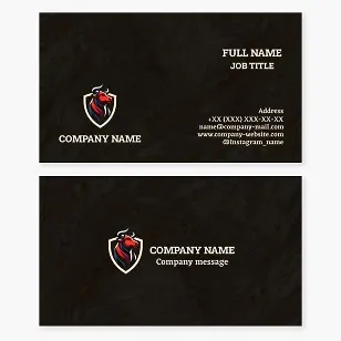 Business card template. Bull, shield. Sports team.