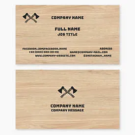 Business card template. Joinery and carpentry work.