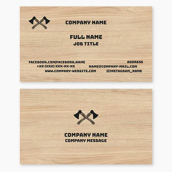 Business card template. Joinery and carpentry work.