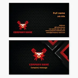 Car business card template. Car repair.