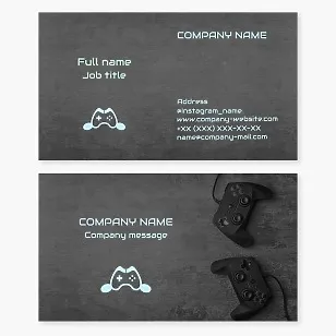 Game controller business card template. Computer gaming accessory sales and repairs.