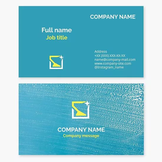 Business card template. Cleaning company.