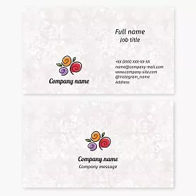 Business card template. Flower shop. Bouquets and wreaths.