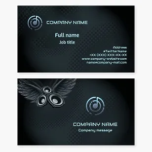 Music Speaker Audio Business Card Template. Audio Equipment Sales.