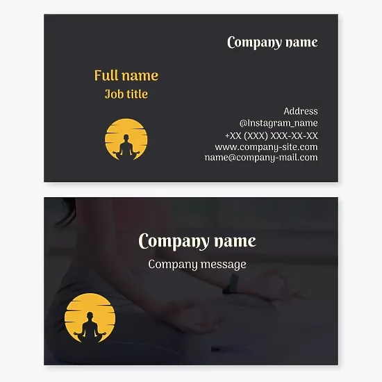 Yoga business card template