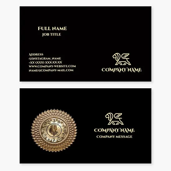 Business card template. Antique salon. Pawn shop. Antique appraisal. Griffin.