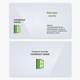 Window installation business card template. Eco-friendly windows.