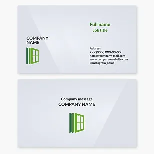 Window installation business card template. Eco-friendly windows.