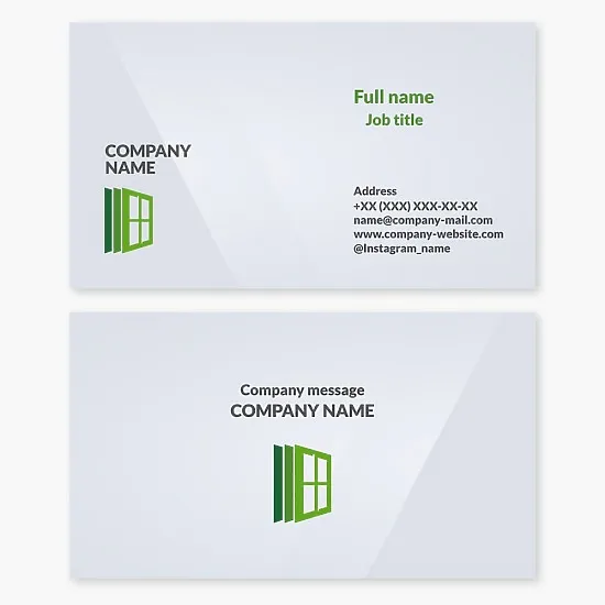 Window installation business card template. Eco-friendly windows.
