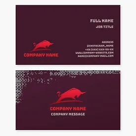 Bull Logo Business Card Template. Meat Harvesting.