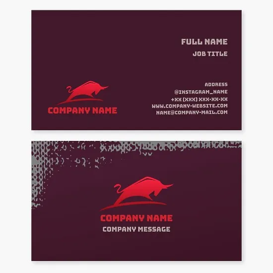 Bull Logo Business Card Template. Meat Harvesting.
