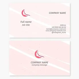 Business card template. Female profile. Echo. Beauty salon.