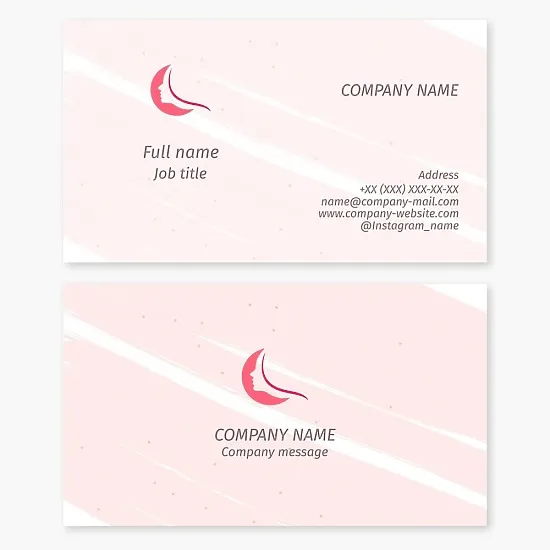 Business card template. Female profile. Echo. Beauty salon.