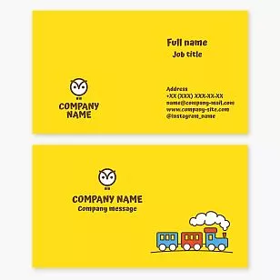 Owl Logo | Vibrant Yellow Business Card Template